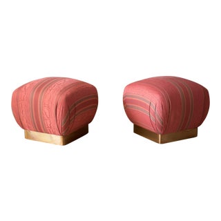 Vintage Marge Carson Brass Poufs - a Pair For Sale