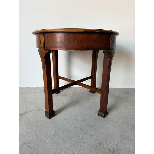 Wood Vintage Hollywood Regency Style Solid Wood End Table by Baker Furniture For Sale - Image 7 of 12