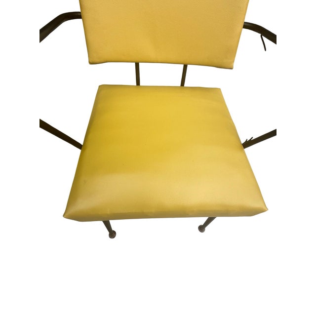 Metal Pair of Vintage Viko Mid-Century Modern Mustard Yellow Armchairs, Circa 1975 For Sale - Image 7 of 13