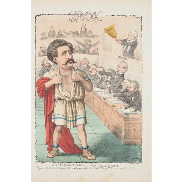 Onorevole Romano Detto ''Il Tribuno'' - Lithograph by A. Maganaro - 1872 1872 For Sale - Image 3 of 3