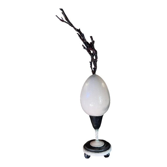 Baroque Curiosity Cabinet "Natural Study" Model With Faux Ostrich Egg & Faux Black Coral For Sale