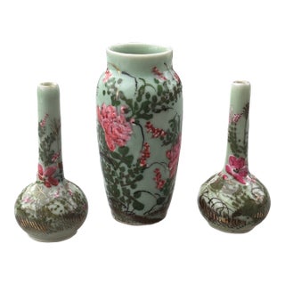 Late 19th Century Pate Dur Pate Vases- Set of 3 For Sale