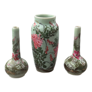 Late 19th Century Pate Dur Pate Vases- Set of 3