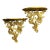Mid-Century Hollywood Regency Italian Giltwood Floral Wall Brackets - Pair For Sale