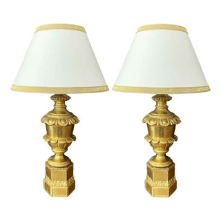 Table Lamps in Lime Wood, Set of 2 For Sale