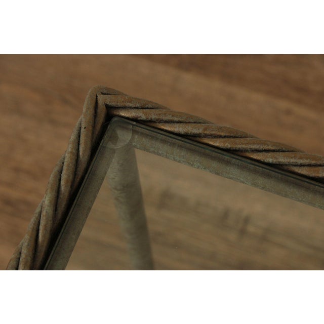 Vintage Pair of Iron Glass Top Nesting Tables For Sale - Image 9 of 12