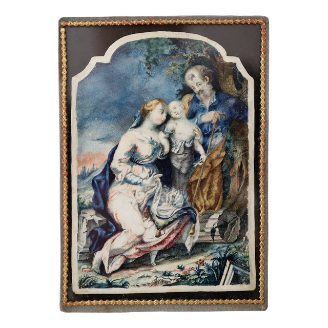 Central Italian Artist, The Holy Family, 1600, Painting on Parchment For Sale