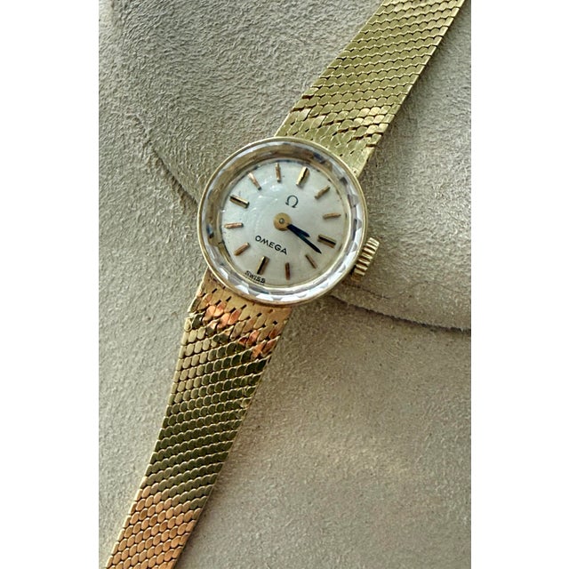 Rare Vintage 24 Carat Gold Ladies Omega Dress Wristwatch, Circa 1968 With Manual Wind-Up, Made by Premier Swiss Maker...
