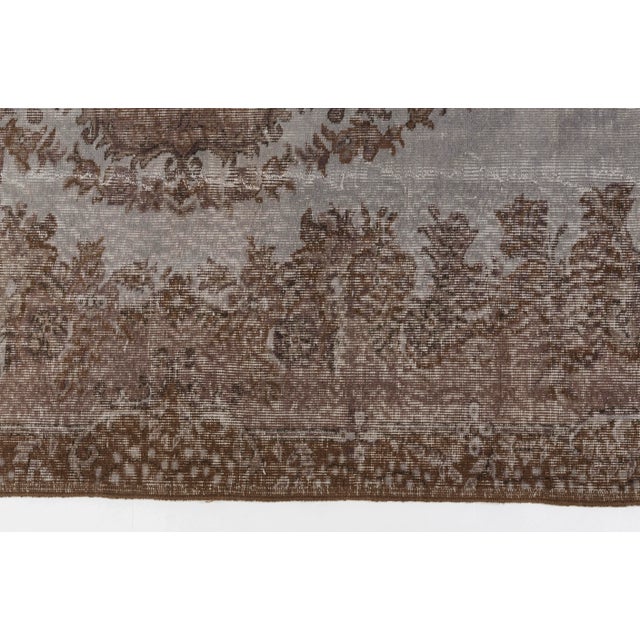 Dark Grey Vintage Floor Turkish Carpet For Sale - Image 6 of 10