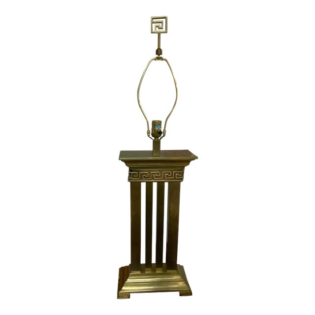 20th Century Greek Revival Bronze Column Table Lamp For Sale