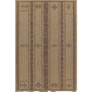 Momeni Contemporary Indoor/Outdoor Hampton Village Rug in Natural, 5'3" x 7' For Sale