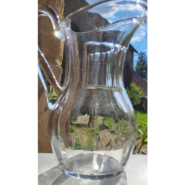 Crystal Pitcher with Cerdagne Pattern from Saint Louis, 1950s For Sale - Image 6 of 9