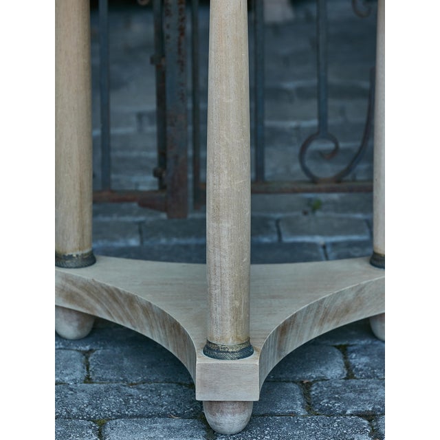French Empire Style 19th Century Bleached Table with Marble Top and Column Legs For Sale - Image 4 of 12