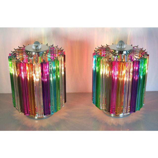 Multicolored Quadriedri Table Lamps, Murano, 1990s, Set of 2 For Sale - Image 8 of 9
