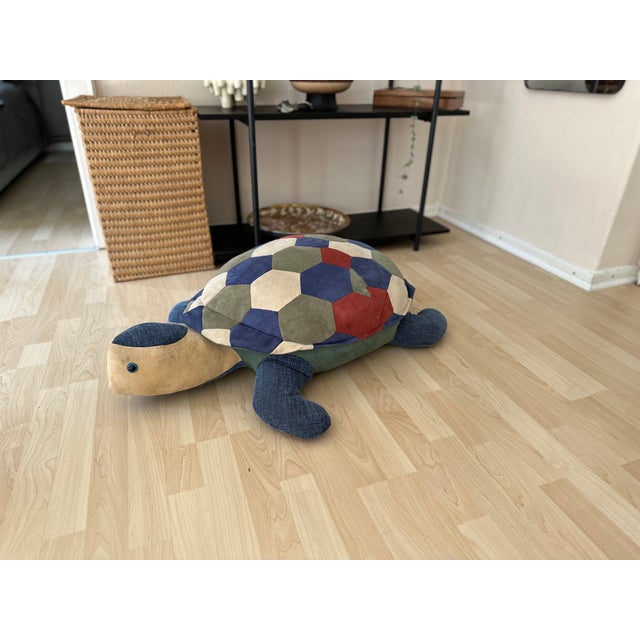 Large Leather Pouf in the Shape of a Turtle, 1975 For Sale - Image 18 of 18