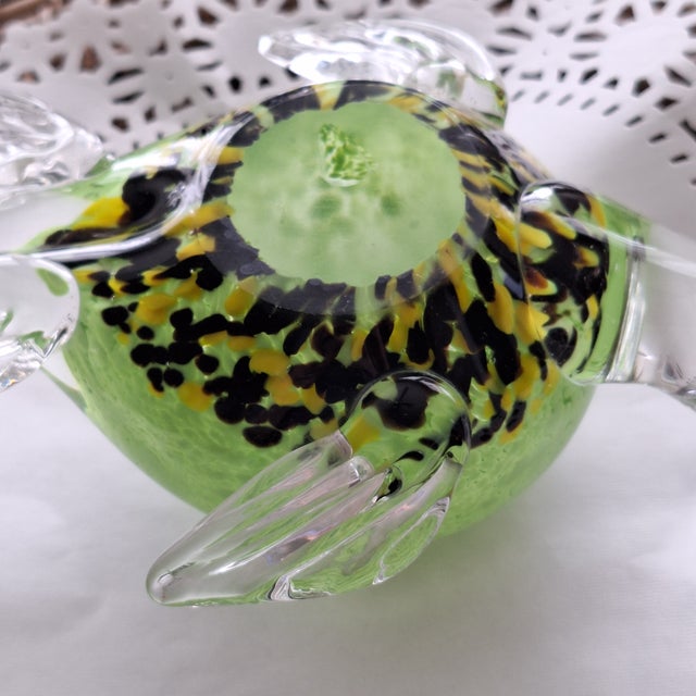 Late 20th Century Art Glass Large Turtle Figurine Paper Weight For Sale - Image 11 of 11