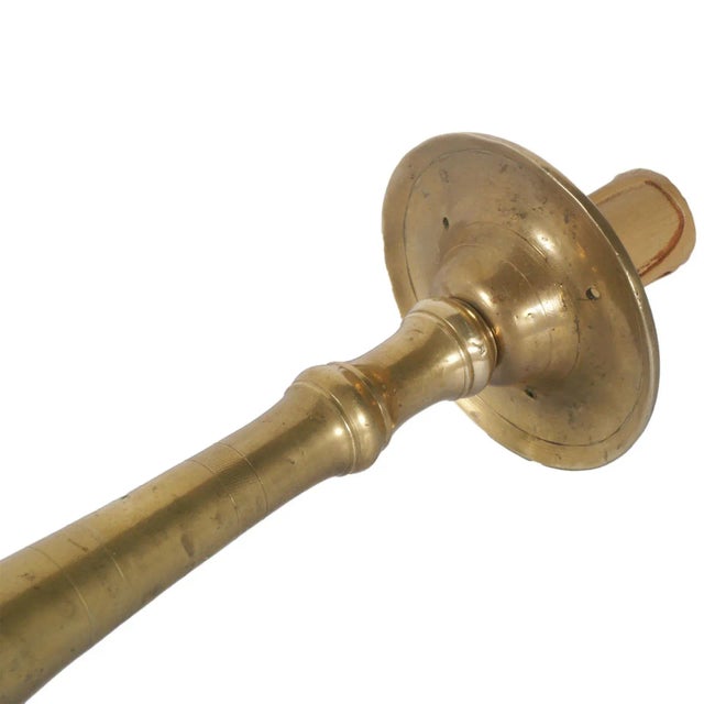 Baroque Antique Gilt Brass Lamp Holder Candelabrum, 1700s For Sale - Image 3 of 9