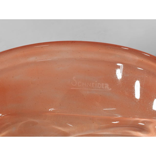 Orange 1930s Le Verre Francais Schneider French Art Deco Pendant Light For Sale - Image 8 of 11