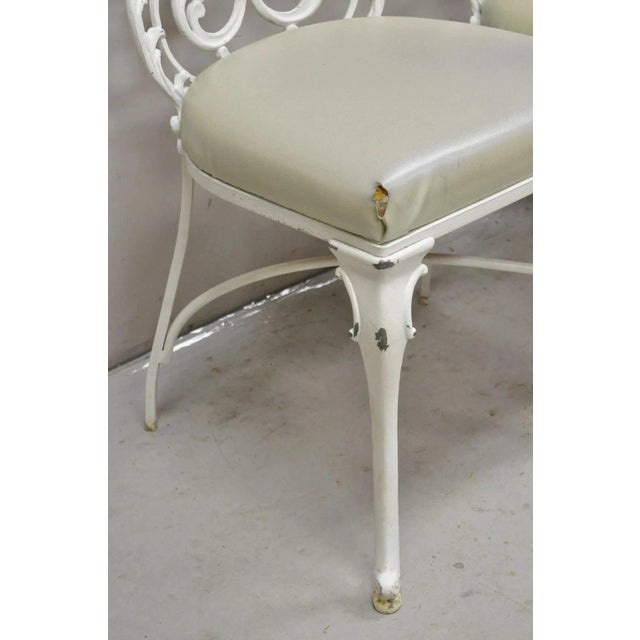Vintage Art Nouveau Style Cast Aluminum Sunroom Patio Dining Chairs - Set of 3 For Sale - Image 4 of 12