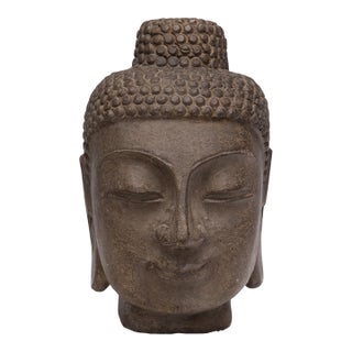 Chinese Stone Shakyamuni Buddha Head, C. 1900 For Sale