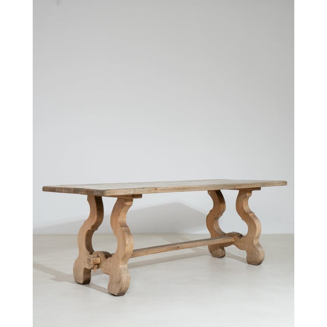 Sand Oak Harp Dining Table France 1970s For Sale - Image 8 of 14