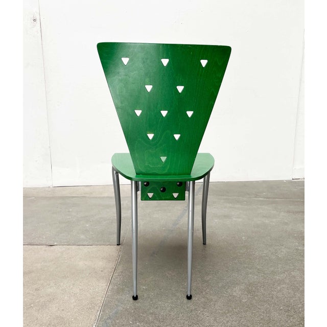Postmodern Italian Green Side Chair, 1980s For Sale - Image 18 of 18