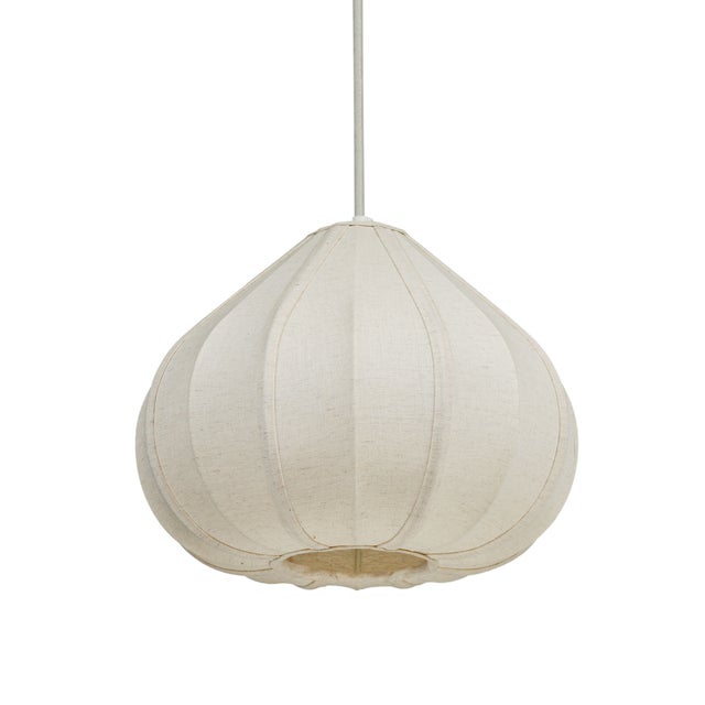 Boho Chic Zubeda Cotton Teardrop Pendant Lamp, Small For Sale - Image 3 of 6