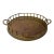 Vintage Round Brass Faux Bamboo Rail Gallery Tray For Sale