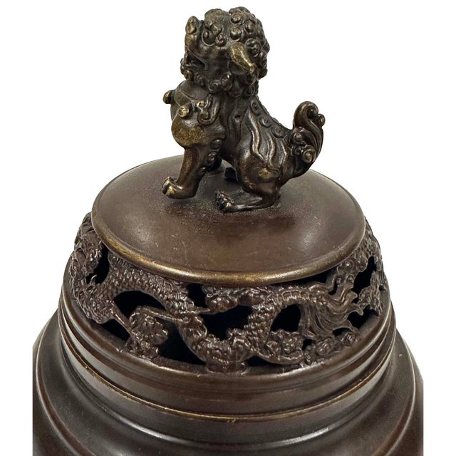 1960s Mid-20th Century Chinese Bronze Tripod Incense Burner (Censer) For Sale - Image 5 of 16