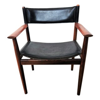 Leather Armchair by Kurt Østervig for Sibast, 1950s For Sale