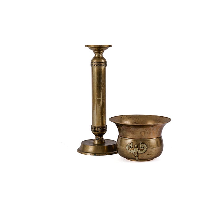 Vintage Hollywood Regency Style Brass Jardiniere Plant Stand or Champagne Chiller For Sale - Image 4 of 7