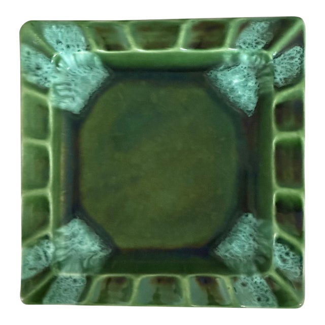 Mid Century Drip Glaze Ashtray-Cache All For Sale