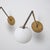 Metal Vintage Italian Geometric Brass and Opaline Globe Wall Sconces, 1950s, Set of 2 For Sale - Image 7 of 14