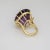 Amethyst 1970s Large Amethyst and Diamond Gold Cocktail Ring size 4 For Sale - Image 8 of 10
