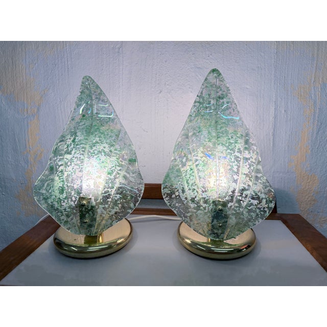 Vintage Table Lamps in Brass and Glass, 1970s, Set of 2 For Sale - Image 10 of 11