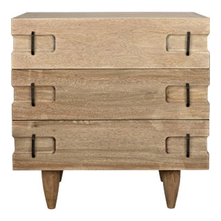 NOIR David 32" Side Table in Washed Walnut For Sale