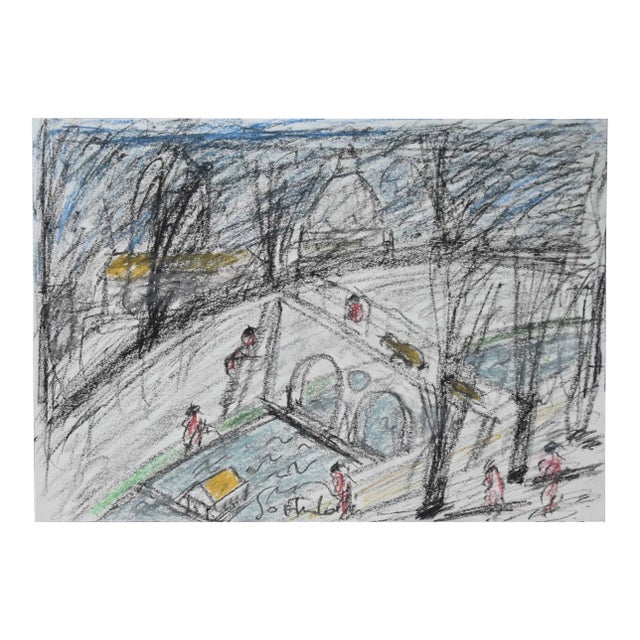 Nazareno Gattamelata, Bridge, Oil Pastels, 1970s For Sale