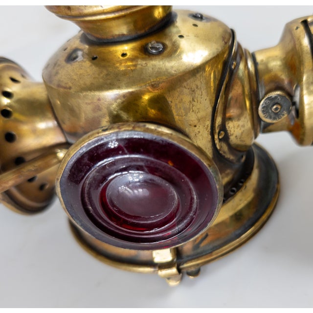19th or 20th Century Brass Bicycle Carriage "Neverout" Lantern For Sale - Image 12 of 13