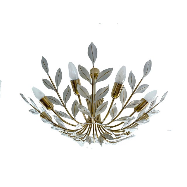 Vintage Floral Pendant Light from Vereinigte Werstaetten, 1950s For Sale - Image 4 of 18