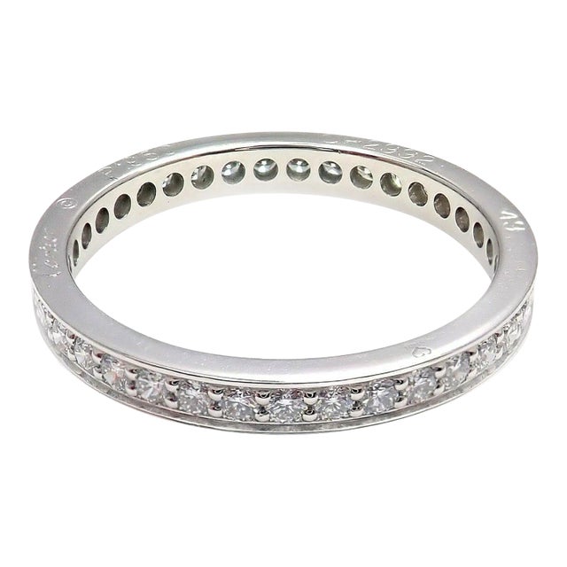 Cartier Platinum Diamond 0.70ctw Eternity Band Ring Sz EU 49 US 5 For Sale