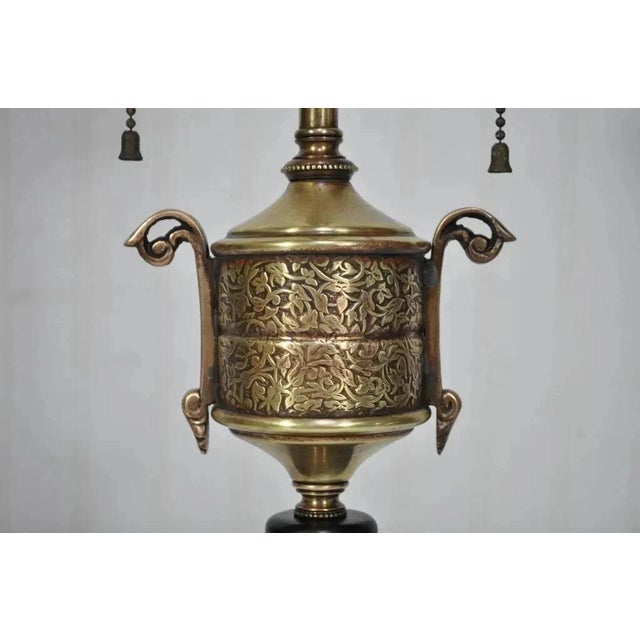 Biedermeier Vintage French Empire Style Small Bronze Urn Form Boudoir Vanity Desk Table Lamp For Sale - Image 3 of 10