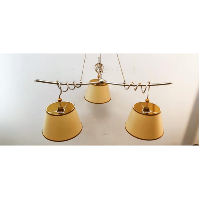 Metal and Parchment Suspension Light For Sale - Image 16 of 18