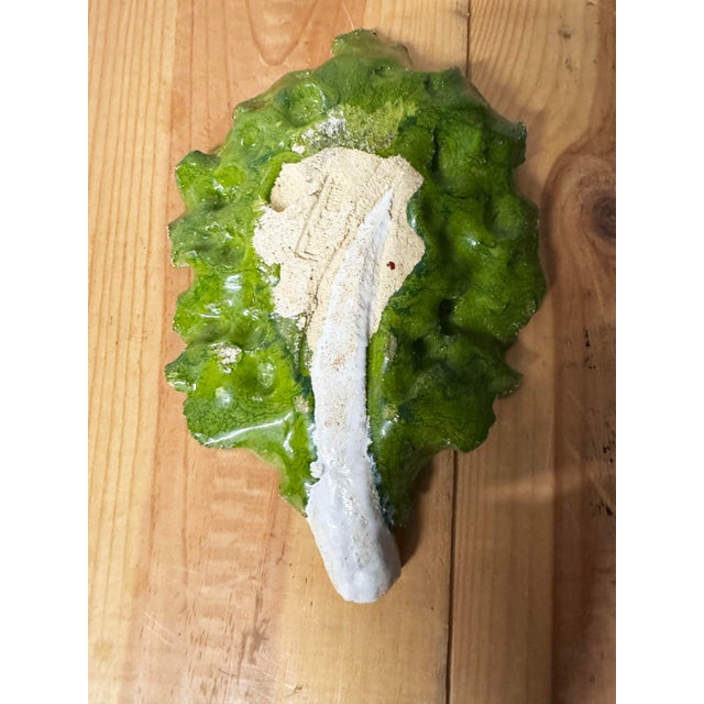 Ceramic Pair Cabbage Leaf Dishes by Studio Bongard For Sale - Image 9 of 9