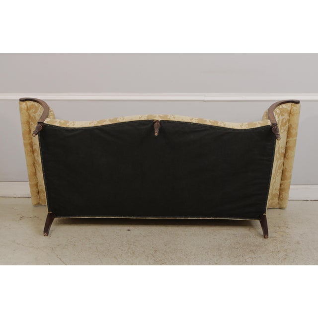 Southwood Gold Damask Camelback Sofa For Sale - Image 16 of 18