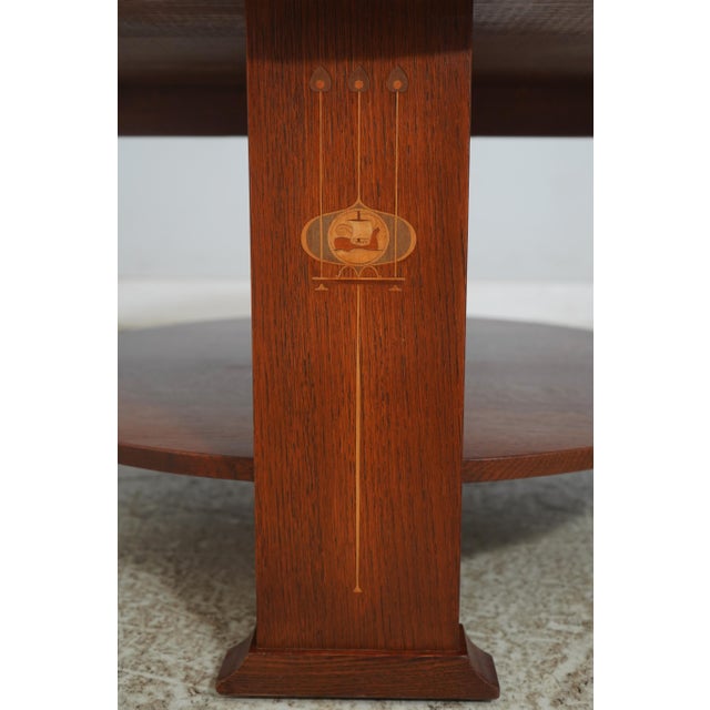 Stickley Mission Oak Round Harvey Ellis Cocktail Coffee Table For Sale - Image 10 of 13