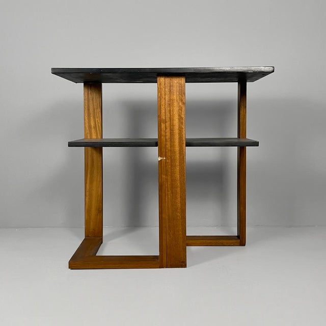 Black Italian Modern Rectangular Coffee Table in Wood, 1970s For Sale - Image 8 of 14