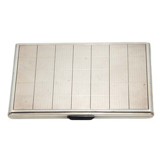 Guilloche Silver Cigarette Case with Gilt Interior For Sale