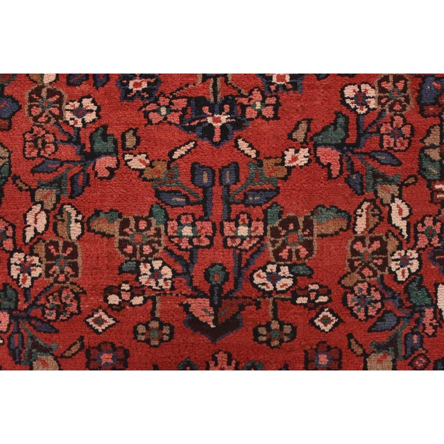 Malayer Runner 3’5” X 9’3” Red Wool Semi-Antique Traditional Hand-Knotted Rug For Sale - Image 9 of 14