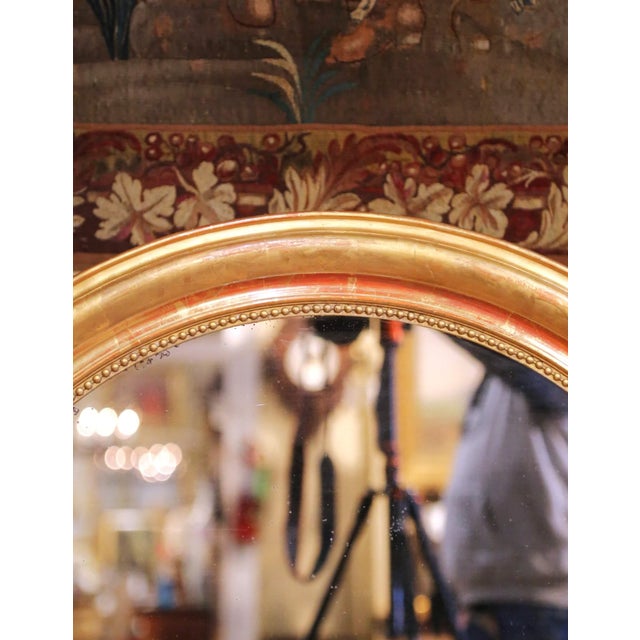 French 19th Century French Louis Philippe Giltwood Arched Wall Mirror For Sale - Image 3 of 7