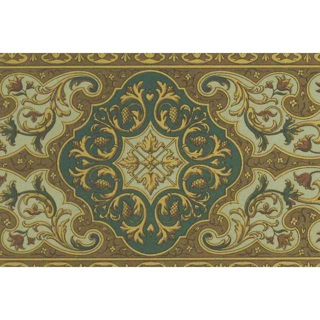 Rich Gold and Green Decorative Motif, 1600s, Lithograph For Sale - Image 4 of 10